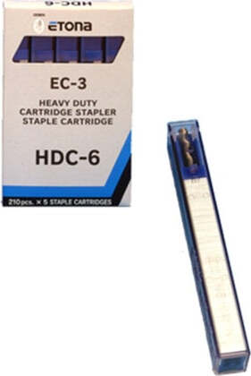 Caricatore HDC6 per Etona EC3 - 210 punti - blu - Etona - conf. 5 pezzi Cancelleria e prodotti per ufficio/Archivio ufficio e accessori per scrivania/Spillatrici e perforatrici/Graffette Eurocartuccia - Pavullo, Commerciovirtuoso.it