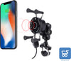 Caricatore Smartphone con Staffa Manubrio per Moto Wireless QC3.0 USB