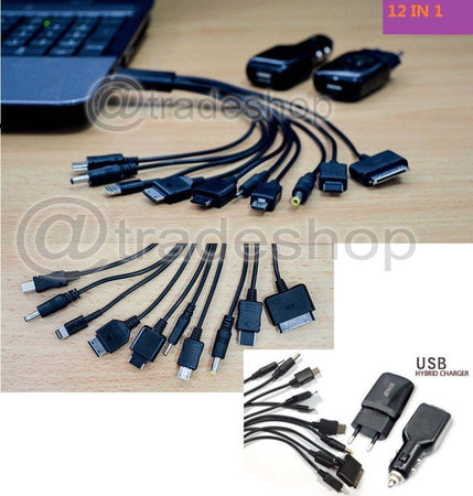 CARICATORE UNIVERSALE 12 IN 1 USB PER TUTTI GLI SMARTPHONE TABLET Elettronica/Informatica/Accessori/Cavi e accessori/Cavi/Cavi USB Trade Shop italia - Napoli, Commerciovirtuoso.it