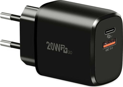 Caricatore Universale 20W  USB Type-C da parete, PD QC 4.0 Power Delivery 3.0 Adattatore di Ricarica COMPATIBILE con iPhone13 Pro/12/12 Pro/12 Mini/11 Pro/XS Max/XR/X,iPad Pro/Air,Galaxy S20/S10,Google Pixel 6 e altri dispositivi Mobile - No Cavo