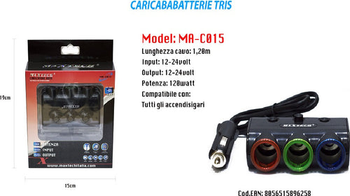Caricatore Usb Da Auto Per Accendisigari Universale 120w Accessori 3x1 Maxtech Ma-c015 Elettronica/Cellulari e accessori/Accessori/Caricabatterie/Caricabatterie da auto Trade Shop italia - Napoli, Commerciovirtuoso.it