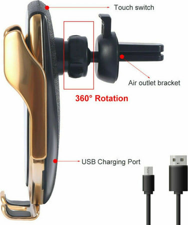 CARICATORE VELOCE AUTOMATICO BLOCCAGGIO R1 WIRELESS PER IPHONE ANDROIDE 360° 10W Elettronica/Cellulari e accessori/Accessori/Caricabatterie/Caricabatterie wireless da auto Zencoccostore - Formia, Commerciovirtuoso.it