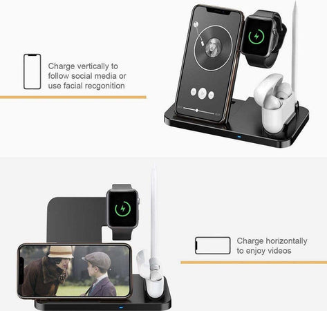Caricatore Wireless Caricabatterie Supporto Di Ricarica Docking 4 In 1 Q-cd60 Elettronica/Cellulari e accessori/Accessori/Caricabatterie/Caricabatterie a induzione Trade Shop italia - Napoli, Commerciovirtuoso.it