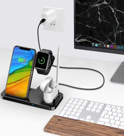 Caricatore Wireless Caricabatterie Supporto Di Ricarica Docking 4 In 1 Q-cd60 Elettronica/Cellulari e accessori/Accessori/Caricabatterie/Caricabatterie a induzione Trade Shop italia - Napoli, Commerciovirtuoso.it