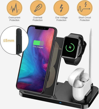 Caricatore Wireless Caricabatterie Supporto Di Ricarica Docking 4 In 1 Q-cd60 Elettronica/Cellulari e accessori/Accessori/Caricabatterie/Caricabatterie a induzione Trade Shop italia - Napoli, Commerciovirtuoso.it
