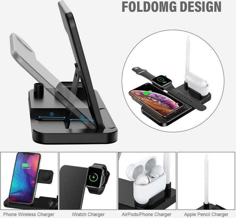 Caricatore Wireless Caricabatterie Supporto Di Ricarica Docking 4 In 1 Q-cd60 Elettronica/Cellulari e accessori/Accessori/Caricabatterie/Caricabatterie a induzione Trade Shop italia - Napoli, Commerciovirtuoso.it