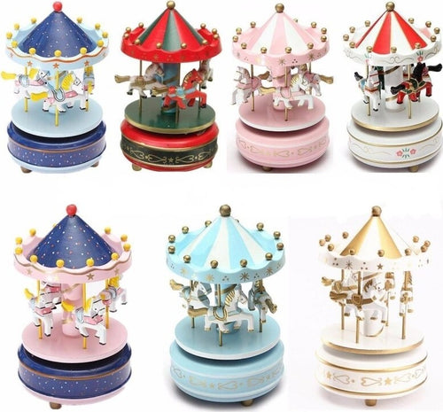 CARILLON GIOSTRA MUSIC BOX MUSICA MELODIA CAVALLI CAVALLO CAVALLUCCIO COLORATO Casa e cucina/Decorazioni per interni/Accessori decorativi/Carillon e carillon con statuetta Trade Shop italia - Napoli, Commerciovirtuoso.it