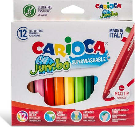 CARIOCA-Pennarelli-disegno-12-pz-JUMBO-colori-assortiti