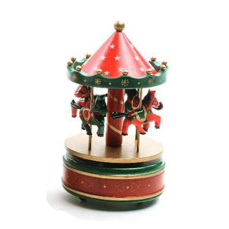 Carillon decorativo giostra carosello in legno decorazione natalizia