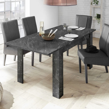 Tavolo "Gliese" con gambe e piano in MDF, design moderno, per arredo interno 137/185 x 90 h 76 cm