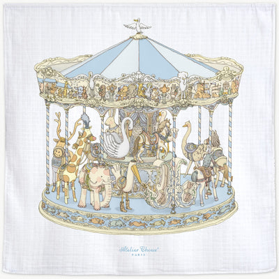Mussola Atelier Choux Carousel Blue Cotone