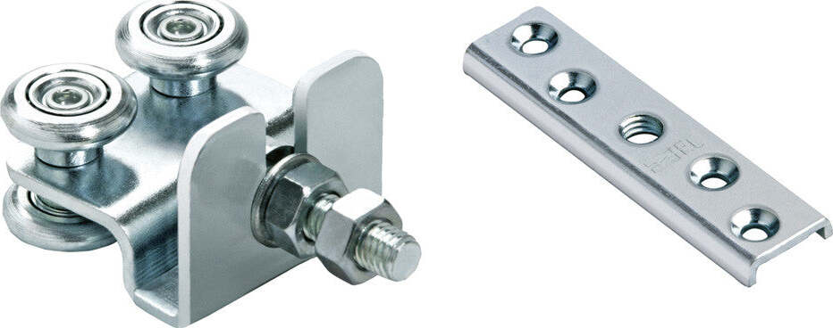CARRELLO-A-4-CUSCINETTI-CON-PIASTRA-ART.40/24+42-piastrina-ricambio-10-MA-Comunello