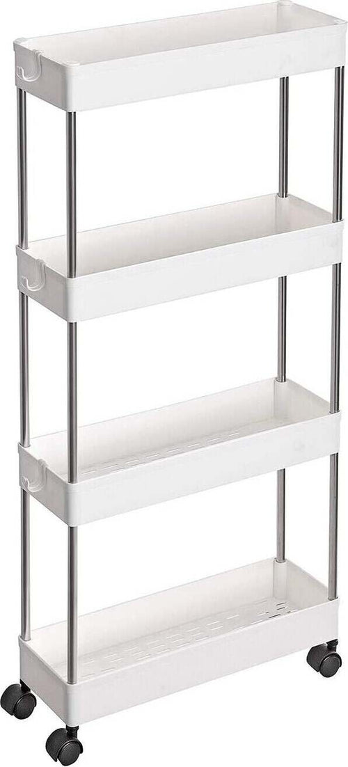 Carrello Cucina Multiuso Bianco 4 Ripiani Rotelle Girevoli Portaoggetti Scaffale Casa e cucina/Organizzazione interni/Contenitori e barattoli da cucina/Portaoggetti e supporti/Carrelli con cassetti Zencoccostore - Formia, Commerciovirtuoso.it