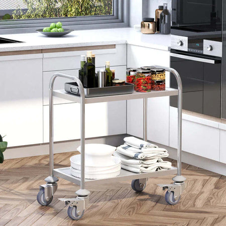 Carrello-da-Cucina-2-Ripiani-con-Ruote-in-Acciaio-Inox-71x41x81cm,-Argento-ER4801-076ER4