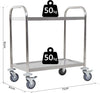 Carrello-da-Cucina-2-Ripiani-con-Ruote-in-Acciaio-Inox-71x41x81cm,-Argento-ER4801-076ER4