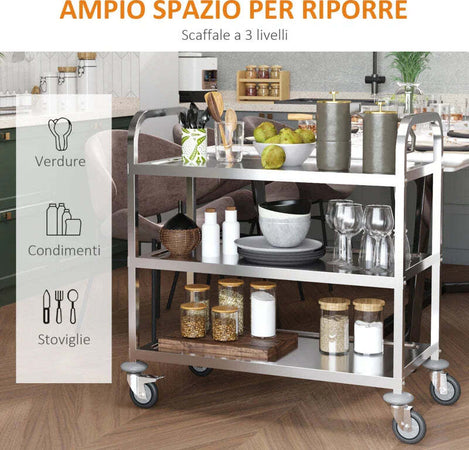 Carrello-da-Cucina-3-Ripiani-Aperti-4-Ruote-Omnidirezionali-con-2-Freni-Cuscinetti-Anti-Collisione-in-Acciaio-Inossidabile-430-Argento-85x45x90cm-TR7801-074TR7