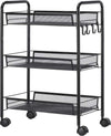 Carrello-da-Cucina-a-3-Livelli-con-Cesti-Removibili-e-4-Ruote,-in-Acciaio-e-Plastica-PP,-41.5Lx26.5x63-cm,-Nero-IT8850-162IT8
