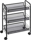 Carrello-da-Cucina-a-3-Livelli-con-Cesti-Removibili-e-4-Ruote,-in-Acciaio-e-Plastica-PP,-41.5Lx26.5x63-cm,-Nero-IT8850-162IT8