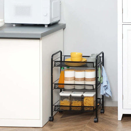 Carrello-da-Cucina-a-3-Livelli-con-Cesti-Removibili-e-4-Ruote,-in-Acciaio-e-Plastica-PP,-41.5Lx26.5x63-cm,-Nero-IT8850-162IT8