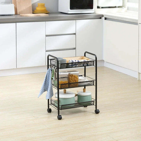 Carrello-da-Cucina-a-3-Livelli-con-Cesti-Removibili-e-4-Ruote,-in-Acciaio-e-Plastica-PP,-41.5Lx26.5x63-cm,-Nero-IT8850-162IT8