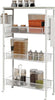 Carrello-da-Cucina-a-3-Livelli-con-Cestino-Laterale-e-Gancio,-in-Truciolato-e-Acciaio,-58x18.5x87-cm-TR4801-343V00WTTR4