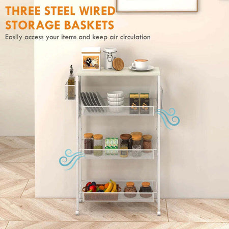 Carrello-da-Cucina-a-3-Livelli-con-Cestino-Laterale-e-Gancio,-in-Truciolato-e-Acciaio,-58x18.5x87-cm-TR4801-343V00WTTR4
