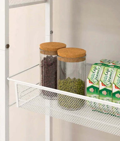 Carrello-da-Cucina-a-3-Livelli-con-Cestino-Laterale-e-Gancio,-in-Truciolato-e-Acciaio,-58x18.5x87-cm-TR4801-343V00WTTR4