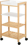 Carrello-da-Cucina-a-4-Livelli-in-MDF-e-Legno-di-Pino-con-4-Ruote-Girevoli,-40x30x76-cm,-Bianco-e-Marrone-WE9801-131WE9