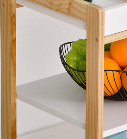 Carrello-da-Cucina-a-4-Livelli-in-MDF-e-Legno-di-Pino-con-4-Ruote-Girevoli,-40x30x76-cm,-Bianco-e-Marrone-WE9801-131WE9
