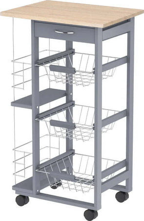 Carrello-da-Cucina-con-Cassetti-Estraibili-e-2-Portabottiglie,-in-Legno-di-Pino-e-Metallo,-47x37x83-cm-YY9801-130YY9
