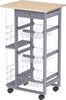 Carrello-da-Cucina-con-Cassetti-Estraibili-e-2-Portabottiglie,-in-Legno-di-Pino-e-Metallo,-47x37x83-cm-YY9801-130YY9