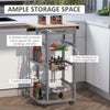 Carrello-da-Cucina-con-Cassetti-Estraibili-e-2-Portabottiglie,-in-Legno-di-Pino-e-Metallo,-47x37x83-cm-YY9801-130YY9