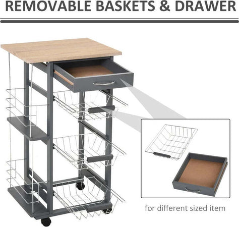 Carrello-da-Cucina-con-Cassetti-Estraibili-e-2-Portabottiglie,-in-Legno-di-Pino-e-Metallo,-47x37x83-cm-YY9801-130YY9