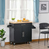 Carrello-da-Cucina-con-Cassetti,-Portaspezie-e-Armadietto,-Carrello-da-Portata-con-4-Ruote-e-Piano-di-Lavoro-in-Legno,-109x40x89cm,-Nero-YH9801-178BKYH9