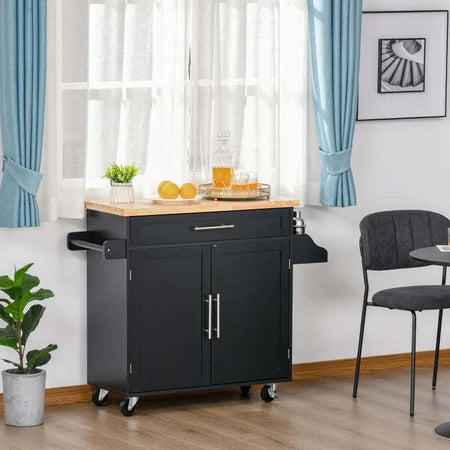 Carrello-da-Cucina-con-Cassetti,-Portaspezie-e-Armadietto,-Carrello-da-Portata-con-4-Ruote-e-Piano-di-Lavoro-in-Legno,-109x40x89cm,-Nero-YH9801-178BKYH9