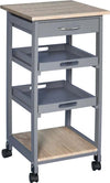Carrello-da-Cucina-con-Cassetto,-2-Vassoi-Estraibili-e-Ripiano-Fisso,-in-Legno-di-Pino-e-MDF,-37x37x76-cm-HG8801-153GYHG8