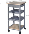 Carrello-da-Cucina-con-Cassetto,-2-Vassoi-Estraibili-e-Ripiano-Fisso,-in-Legno-di-Pino-e-MDF,-37x37x76-cm-HG8801-153GYHG8