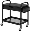 Carrello-da-Cucina-con-Cesto,-Cassetto-Estraibile-e-3-Ganci,-in-PP-e-Metallo,-61x32.6x58.5-cm,-Nero-MJ6850-276V00BKMJ6