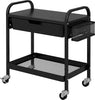 Carrello-da-Cucina-con-Cesto,-Cassetto-Estraibile-e-3-Ganci,-in-PP-e-Metallo,-61x32.6x58.5-cm,-Nero-MJ6850-276V00BKMJ6