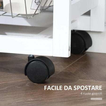 Carrello-da-Cucina-con-Ruote,-Mobile-da-Cucina-Salvaspazio-in-Legno-Massiccio:-3-Cassetti,-3-Cestelli,-2-Portaspezie,-2-Ripiani,-92x37x82-cm-UY5801-158UY5