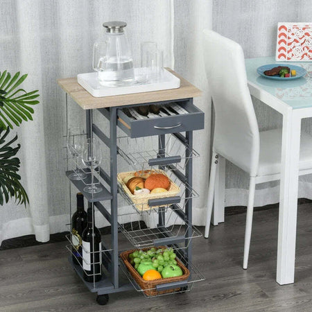 Carrello-da-Cucina-in-Grigio-Scuro-con-1-Cassetto-e-4-Cestelli-Metallici-GH3801-121V01CGGH3