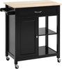 Carrello-da-Cucina-in-Legno-con-Cassetto,-Armadietto-e-Ruote,-83x45x88cm,-Nero-HG7801-214HG7