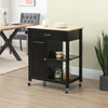 Carrello-da-Cucina-in-Legno-con-Cassetto,-Armadietto-e-Ruote,-83x45x88cm,-Nero-HG7801-214HG7