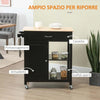 Carrello-da-Cucina-in-Legno-con-Cassetto,-Armadietto-e-Ruote,-83x45x88cm,-Nero-HG7801-214HG7