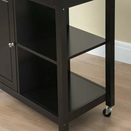Carrello-da-Cucina-in-Legno-con-Cassetto,-Armadietto-e-Ruote,-83x45x88cm,-Nero-HG7801-214HG7