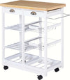 Carrello-da-Cucina-Multiuso-con-2-Cassetti,-2-Ripiani-e-2-Cesti,-in-Legno-di-Pino,-74x37x76-cm,-Bianco-UY7801-079WTUY7