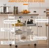 Carrello-da-Cucina-Multiuso-con-2-Cassetti,-2-Ripiani-e-2-Cesti,-in-Legno-di-Pino,-74x37x76-cm,-Bianco-UY7801-079WTUY7