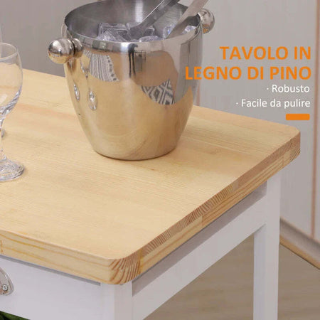 Carrello-da-Cucina-Multiuso-con-2-Cassetti,-2-Ripiani-e-2-Cesti,-in-Legno-di-Pino,-74x37x76-cm,-Bianco-UY7801-079WTUY7