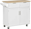 Carrello-da-Cucina-Multiuso-in-Legno-con-2-Cassetti,-104x46x91cm---Bianco-FR2801-203FR2