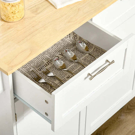 Carrello-da-Cucina-Multiuso-in-Legno-con-2-Cassetti,-104x46x91cm---Bianco-FR2801-203FR2